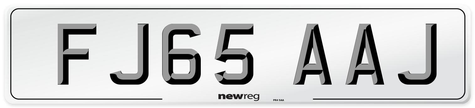 FJ65 AAJ Number Plate from New Reg